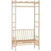 vidaXL - Tuinbank - Bruin - Bamboe - 116 cm - Met pergola