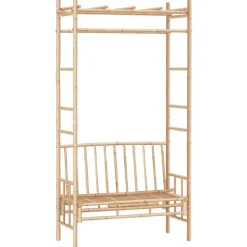 vidaXL - Tuinbank - Bruin - Bamboe - 116 cm - Met pergola