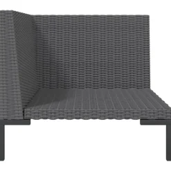 vidaXL - Tuinbank - Grijs - Poly rattan - Met kussens