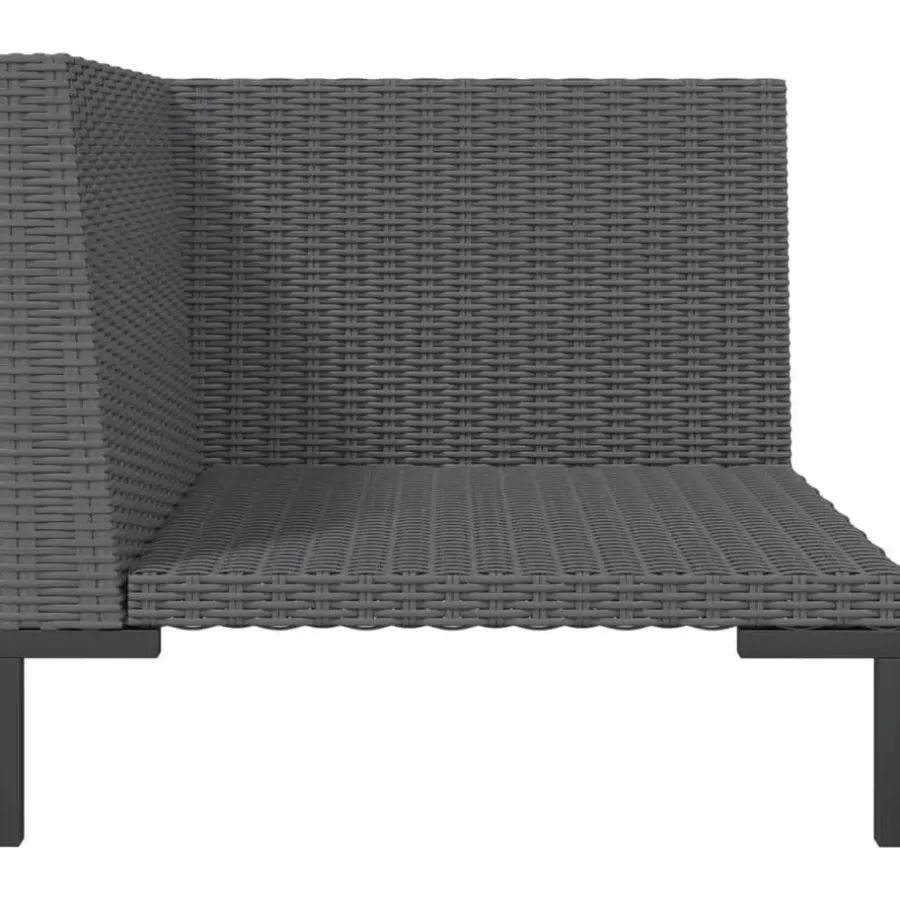 vidaXL - Tuinbank - Grijs - Poly rattan - Met kussens
