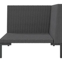vidaXL - Tuinbank - Grijs - Poly rattan - Met kussens