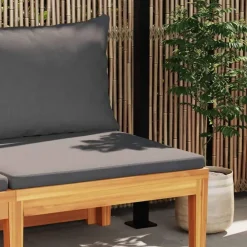 vidaXL - Tuinbank - Grijs - Acaciahout - Met tafel en kussens