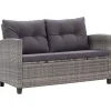 Loungebanken-vidaXL - Tuinbank - Grijs - Poly rattan