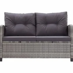 Loungebanken-vidaXL - Tuinbank - Grijs - Poly rattan