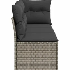 Loungebanken-vidaXL - Tuinbank - Grijs - Poly rattan