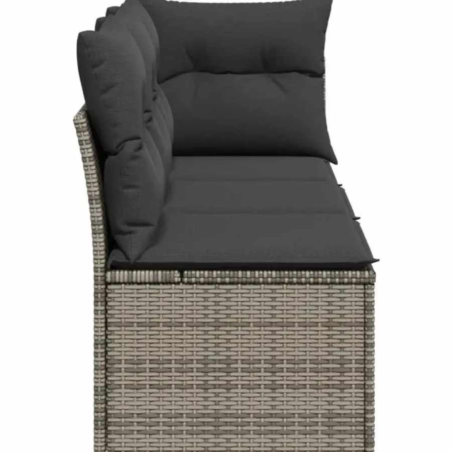 Loungebanken-vidaXL - Tuinbank - Grijs - Poly rattan