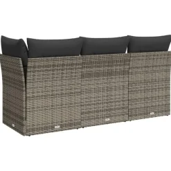 Loungebanken-vidaXL - Tuinbank - Grijs - Poly rattan