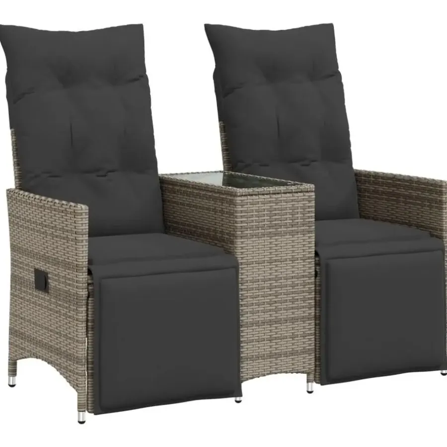 vidaXL - Tuinbank - Grijs - Poly rattan