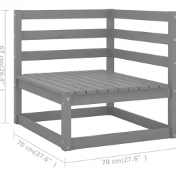 vidaXL - Tuinbank - Grijs - Grenenhout