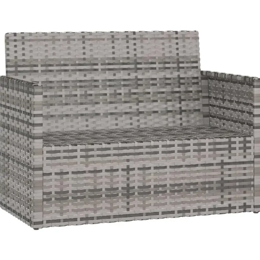 vidaXL - Tuinbank - Grijs - Poly rattan - 105 cm - Met Antraciet kussens