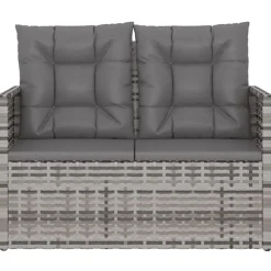 vidaXL - Tuinbank - Grijs - Poly rattan - 105 cm - Met Antraciet kussens