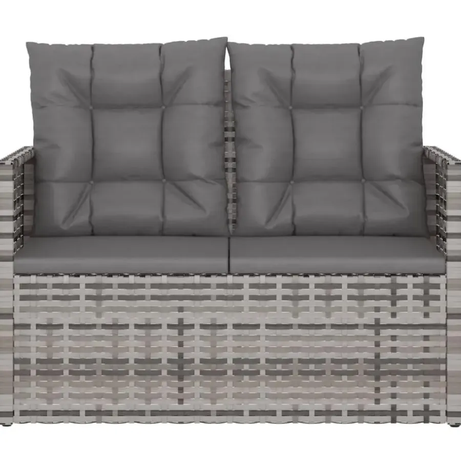 vidaXL - Tuinbank - Grijs - Poly rattan - 105 cm - Met Antraciet kussens