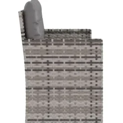 vidaXL - Tuinbank - Grijs - Poly rattan - 105 cm - Met Antraciet kussens