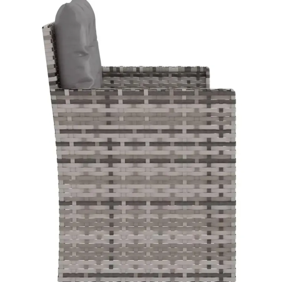 vidaXL - Tuinbank - Grijs - Poly rattan - 105 cm - Met Antraciet kussens