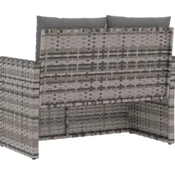 vidaXL - Tuinbank - Grijs - Poly rattan - 105 cm - Met Antraciet kussens