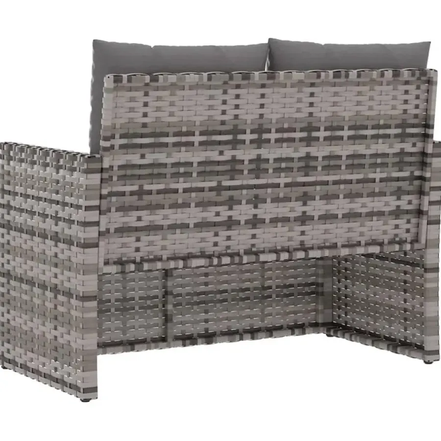 vidaXL - Tuinbank - Grijs - Poly rattan - 105 cm - Met Antraciet kussens
