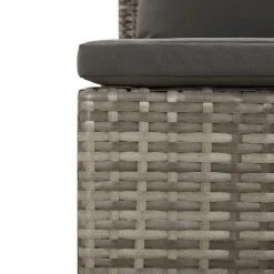 vidaXL - Tuinbank - Grijs - Poly rattan - Met kussens