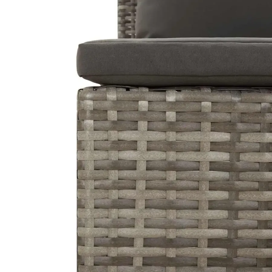 vidaXL - Tuinbank - Grijs - Poly rattan - Met kussens