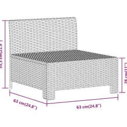 vidaXL - Tuinbank - Grijs - Poly rattan - Met kussens