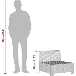 vidaXL - Tuinbank - Grijs - Poly rattan - Met kussens