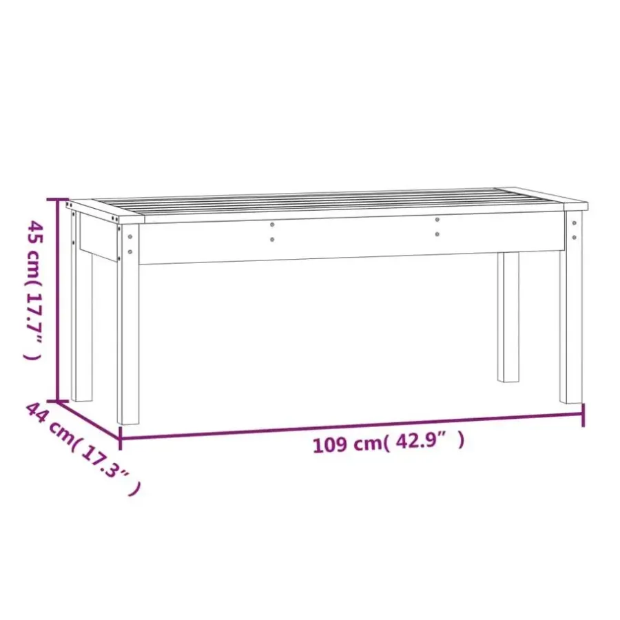 vidaXL - Tuinbank - Grijs - Massief grenenhout - 109x44x45 cm
