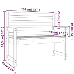 vidaXL - Tuinbank - Honingbruin - Grenenhout - 109 x 48 x 91.5 cm