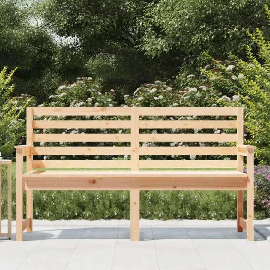 Tuinbanken-vidaXL - Tuinbank - Naturel - Massief grenenhout - 159.5x48x91.5 cm