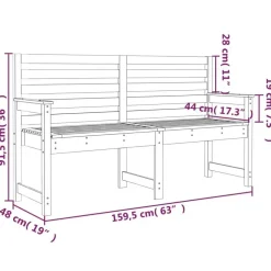Tuinbanken-vidaXL - Tuinbank - Naturel - Massief grenenhout - 159.5x48x91.5 cm