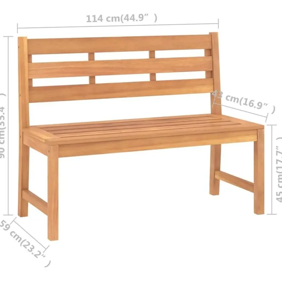 Tuinbanken-vidaXL - Tuinbank - Teakhout - 114 cm