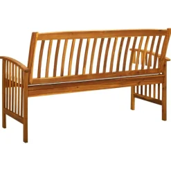 Tuinbanken-vidaXL - Tuinbank - Wit - Acaciahout - 147 cm - Met kussen