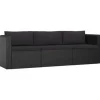 Loungebanken-vidaXL - Tuinbank - Zwart - Poly rattan