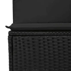 Loungebanken-vidaXL - Tuinbank - Zwart - Poly rattan