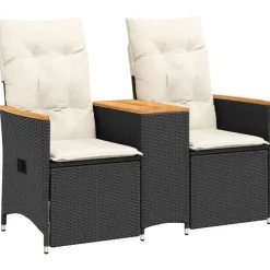 Tuinbanken-vidaXL - Tuinbank - Zwart - Poly rattan
