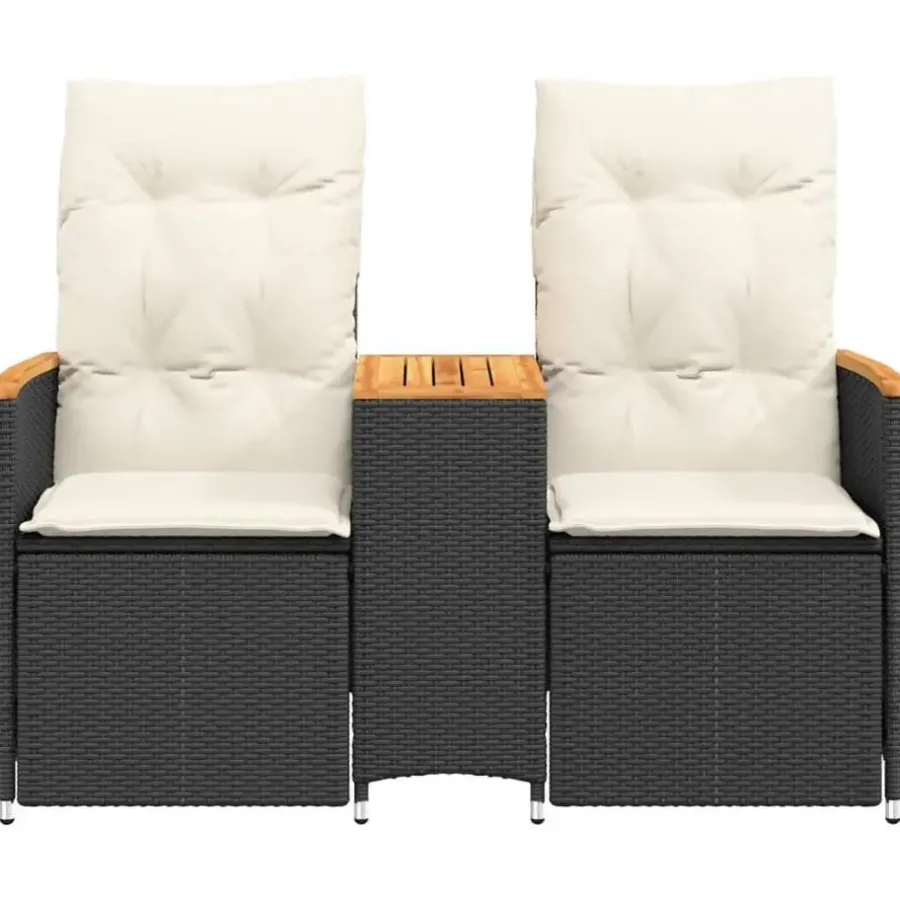 Tuinbanken-vidaXL - Tuinbank - Zwart - Poly rattan