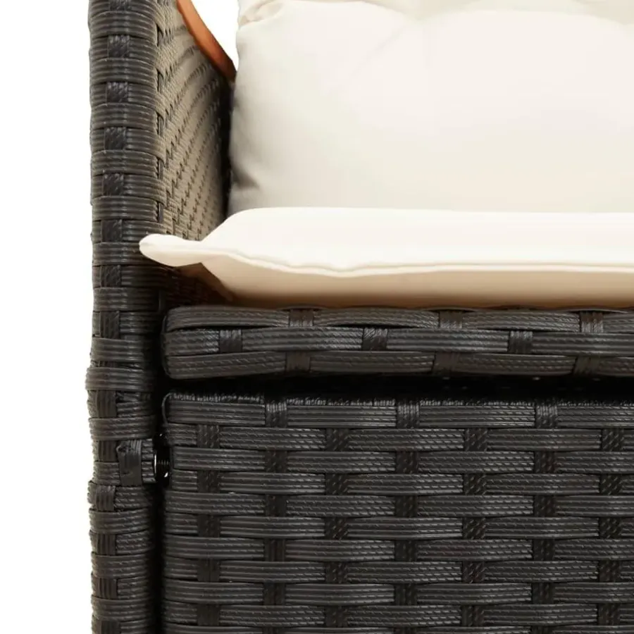 Tuinbanken-vidaXL - Tuinbank - Zwart - Poly rattan