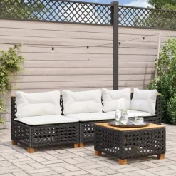 Tuinbanken-vidaXL - Tuinbank - Zwart - Poly rattan