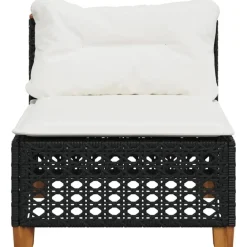 Tuinbanken-vidaXL - Tuinbank - Zwart - Poly rattan
