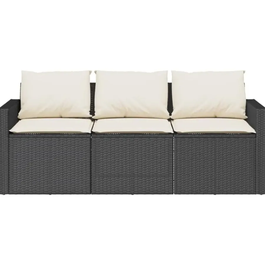 Tuinbanken-vidaXL - Tuinbank - Zwart - Poly rattan