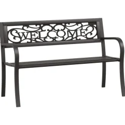vidaXL - Tuinbank - Zwart - Staal - 125 cm