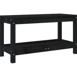 Tuinbanken-vidaXL - Tuinbank - Zwart - Grenenhout - 82.5 x 35 x 45 cm