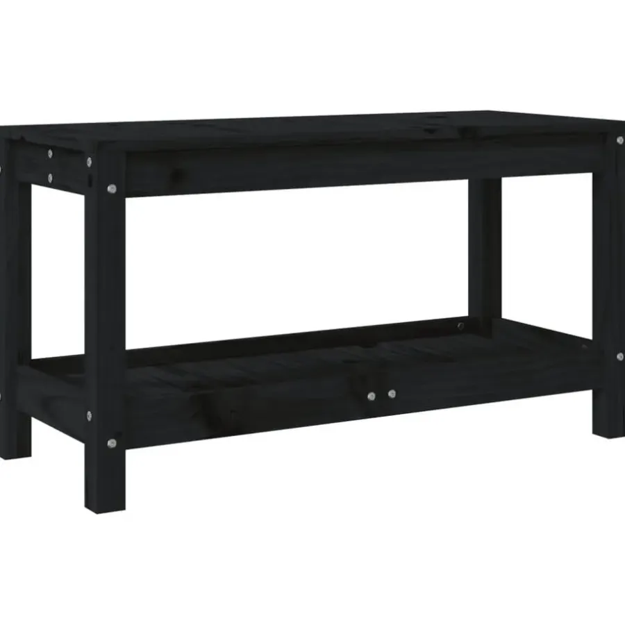 Tuinbanken-vidaXL - Tuinbank - Zwart - Grenenhout - 82.5 x 35 x 45 cm