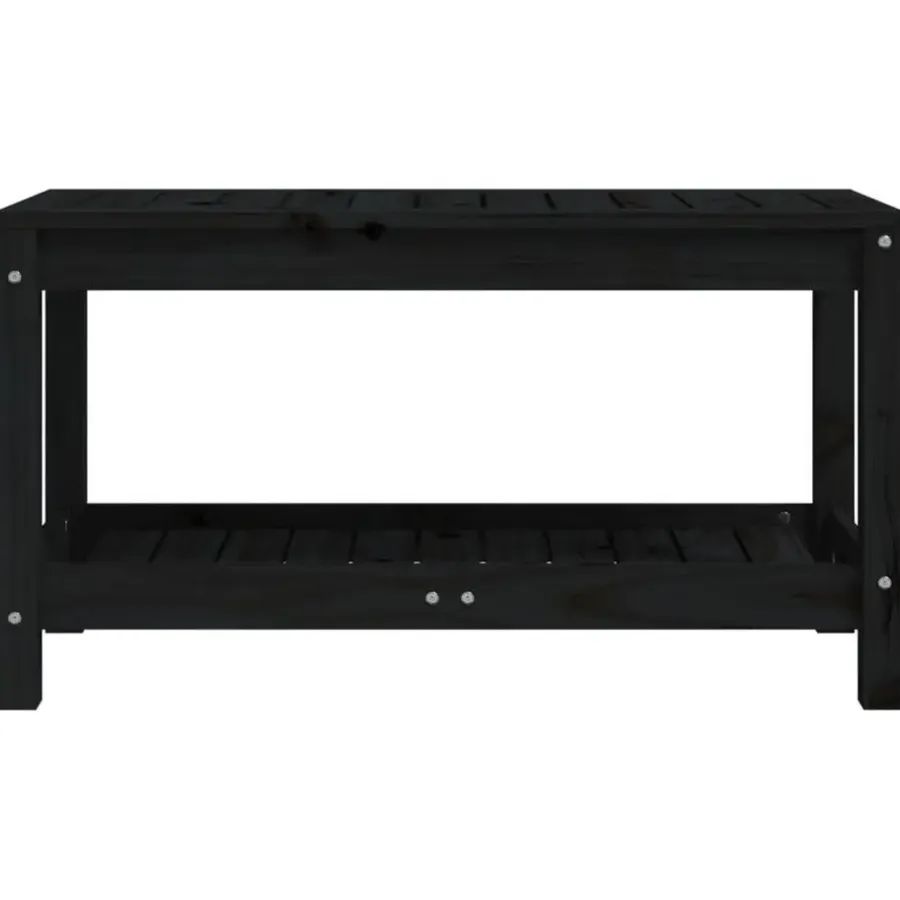 Tuinbanken-vidaXL - Tuinbank - Zwart - Grenenhout - 82.5 x 35 x 45 cm