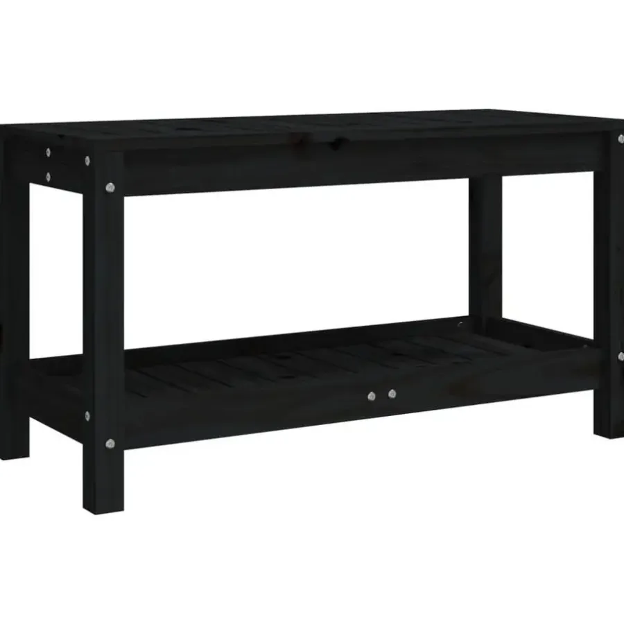 Tuinbanken-vidaXL - Tuinbank - Zwart - Grenenhout - 82.5 x 35 x 45 cm