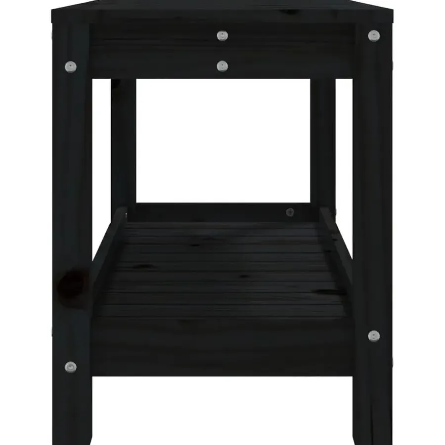 Tuinbanken-vidaXL - Tuinbank - Zwart - Grenenhout - 82.5 x 35 x 45 cm