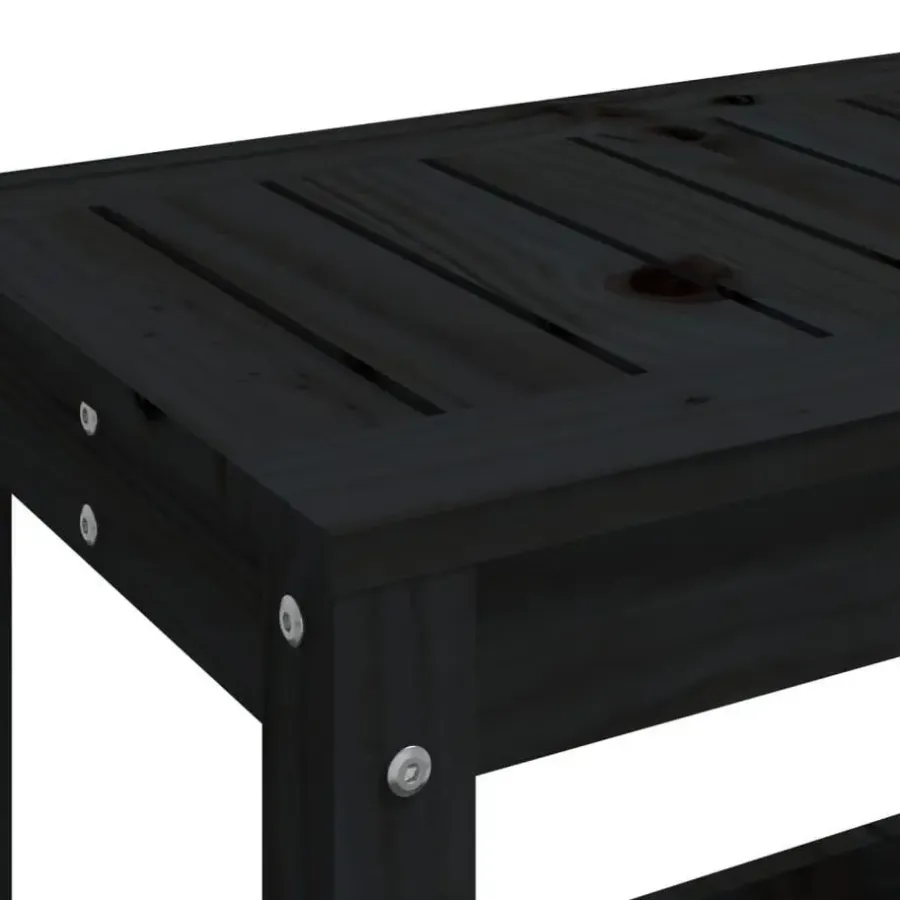 Tuinbanken-vidaXL - Tuinbank - Zwart - Grenenhout - 82.5 x 35 x 45 cm