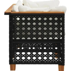 Tuinbanken-vidaXL - Tuinbank - Zwart - Poly rattan