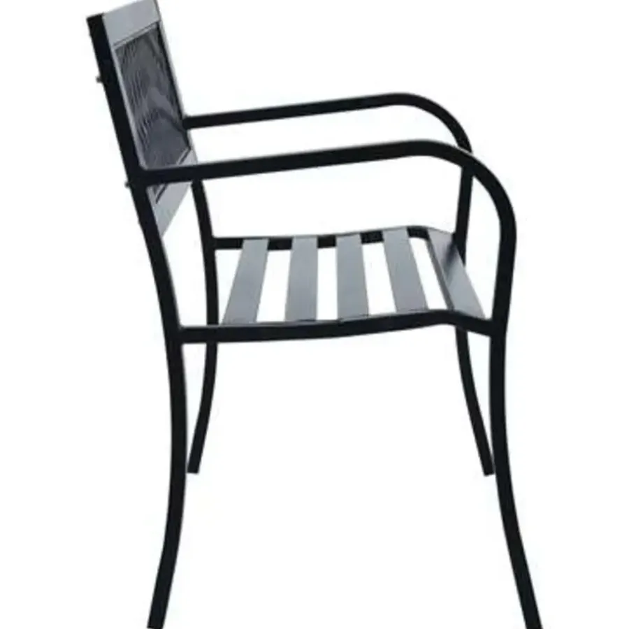 vidaXL - Tuinbank - Zwart - Metaal - 125 cm