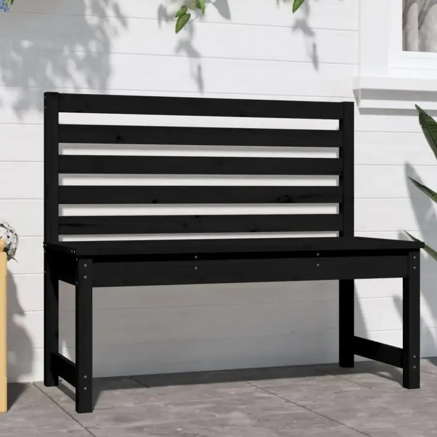Tuinbanken-vidaXL - Tuinbank - Zwart - Grenenhout - 109 cm