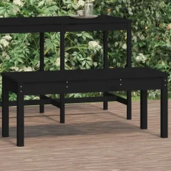 vidaXL - Tuinbank - Zwart - Grenenhout - 109 x 44 x 45 cm
