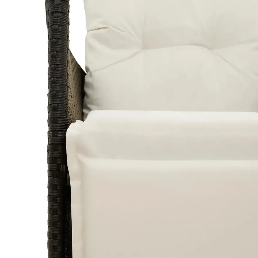 Tuinstoelen-vidaXL - Tuinbank - Zwart - Poly rattan